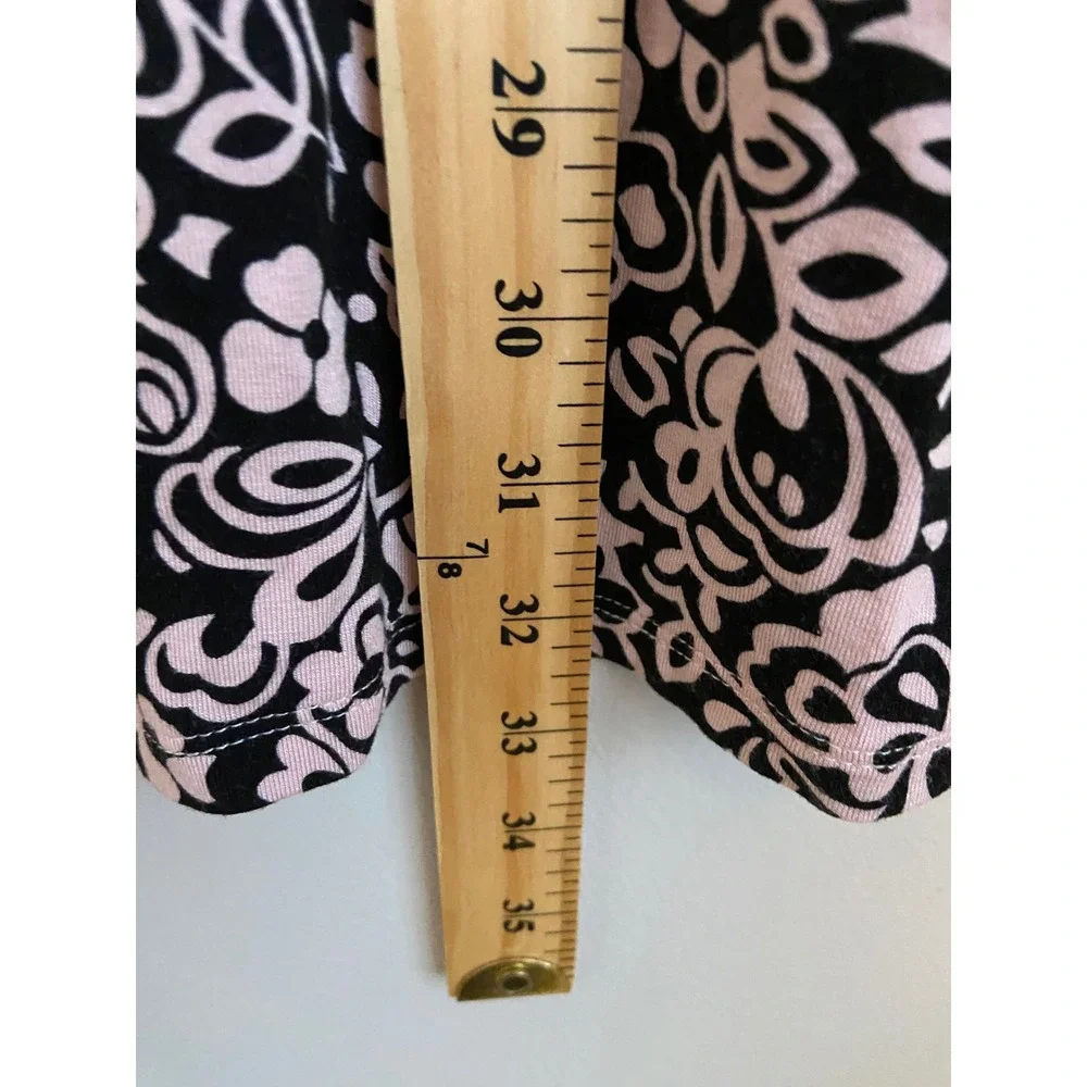 Boden Pink Black Floral Paisley Long Sleeve Mini Dress Scoop Neck US 4R
